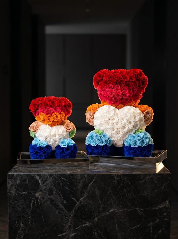 Small Rainbow Rose Bear