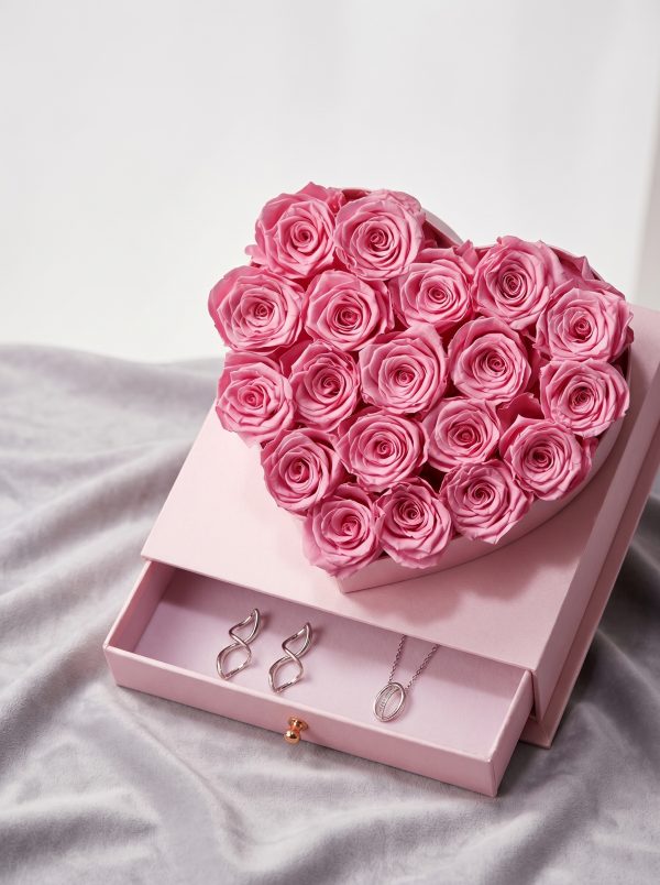 19 Roses Heart-Shaped Box