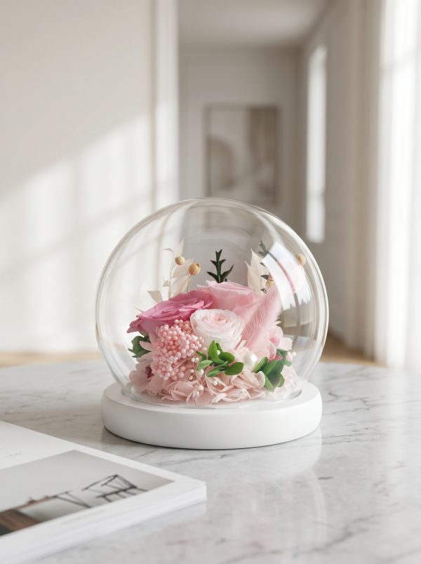 Rose Glass Dome Night Light