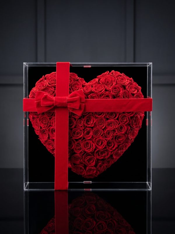 99 3D Heart Rose Flower Box